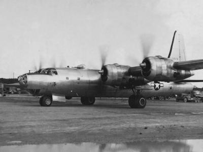 Consolidated B-32 42-108578 Taxiing Towards The Runway On Yontan Airstrip Before Take Off 25 August 1945