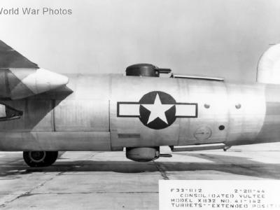 XB-32 2nd prototype, turrets in extended position
