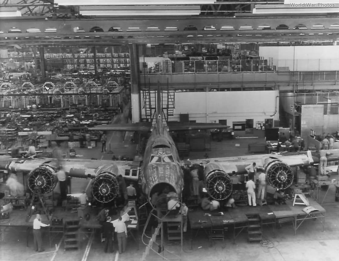 B-17 on production line at Vega Factory in Burbank