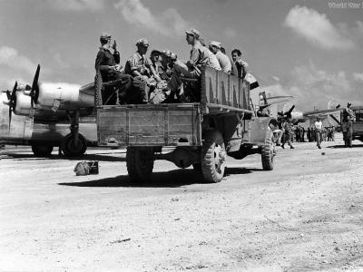 494th BG crews ready for mission Angaur Palau 19 November 1944