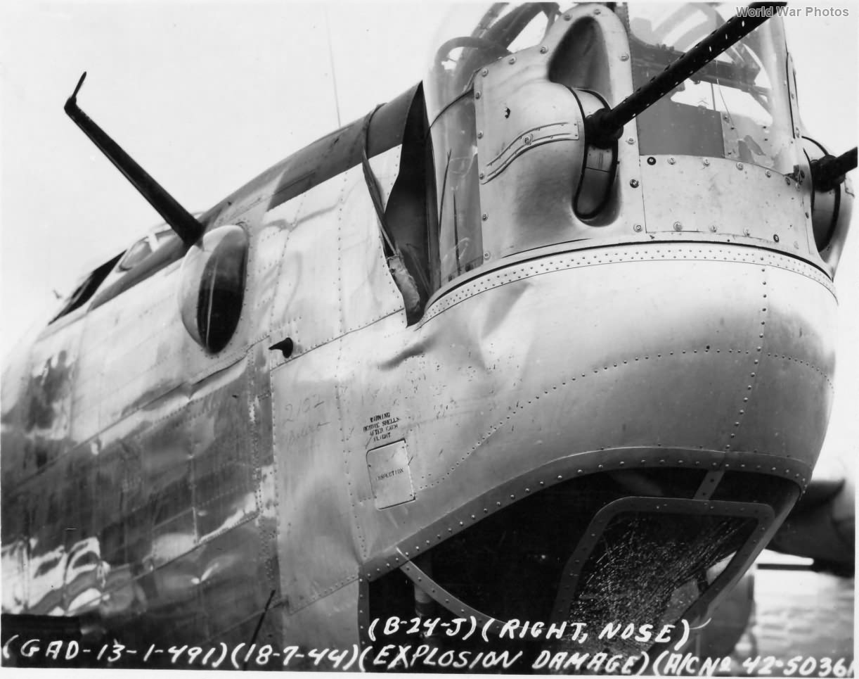 Damaged B-24J Liberator