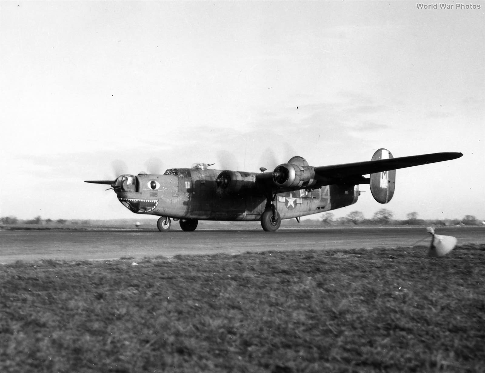 B-24 458th BG taxis to the runway at Horsham 26 February 1945