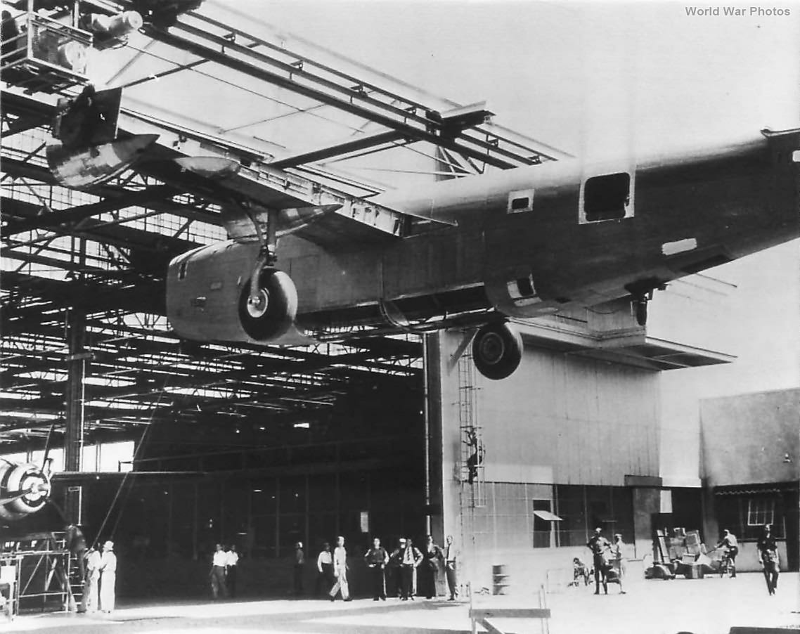 Hoist aids construction of B-24s at Consolidated Plant 1941