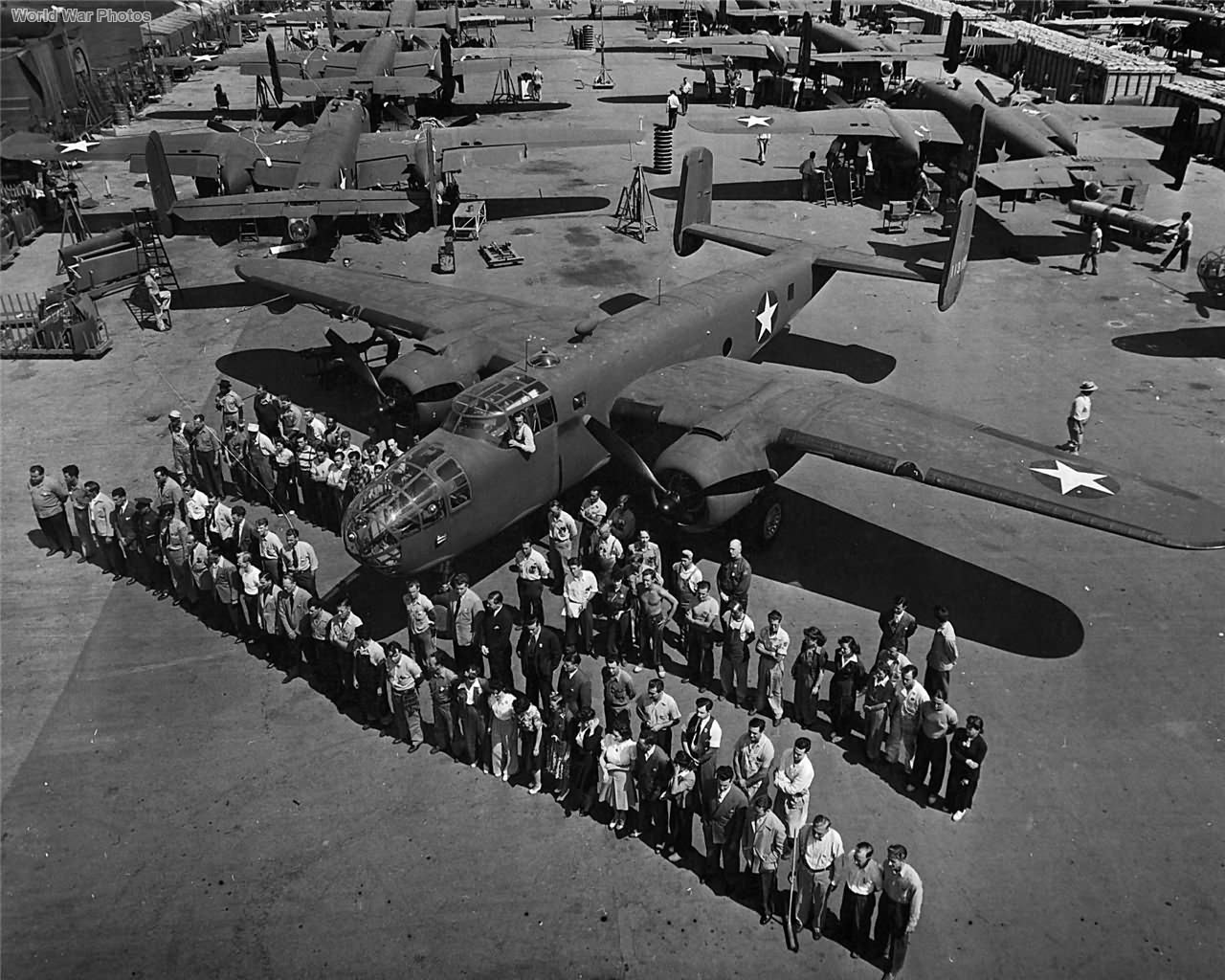 North American B-25 assembly line