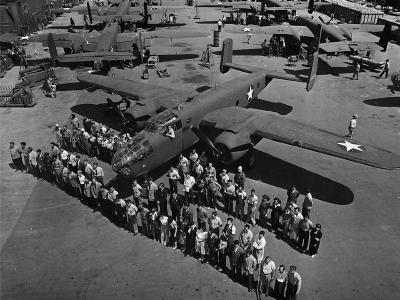 North American B-25 assembly line
