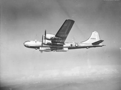 B-29 with bomb bay door open