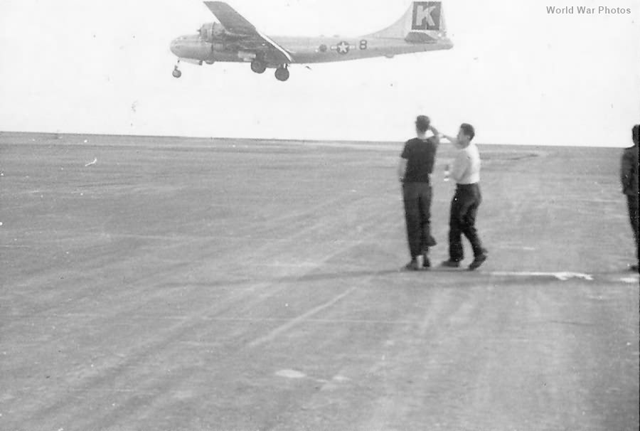 B-29 of the 330th BG landing after a mission