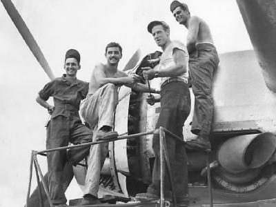 Crew working on B-29 21st BC at Marianas Base 1945