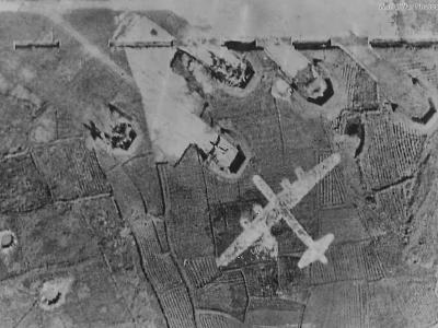 Decoy B-29 bomber painted on the Tien Ho Airfield in China