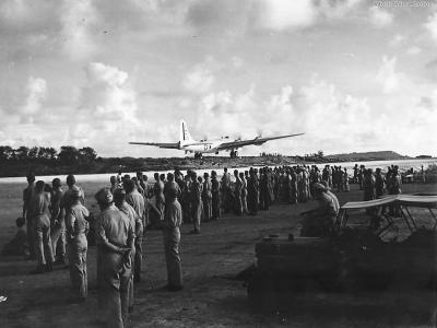 Ground crews watch 1st B-29 leave Saipan for attack on Tokyo 44