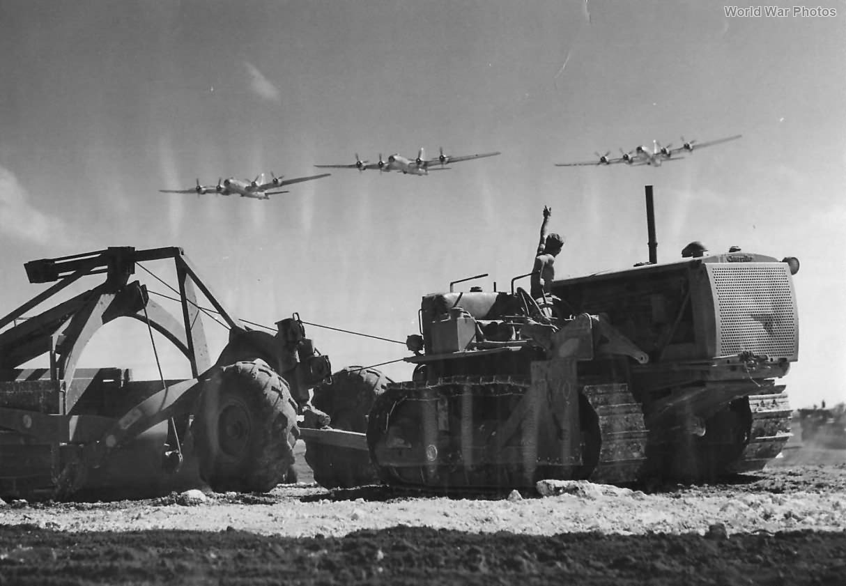 B-29s arriving at North Field on Tinian ’45