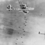 B-29 of the 497th BG dropping bombs on Japan
