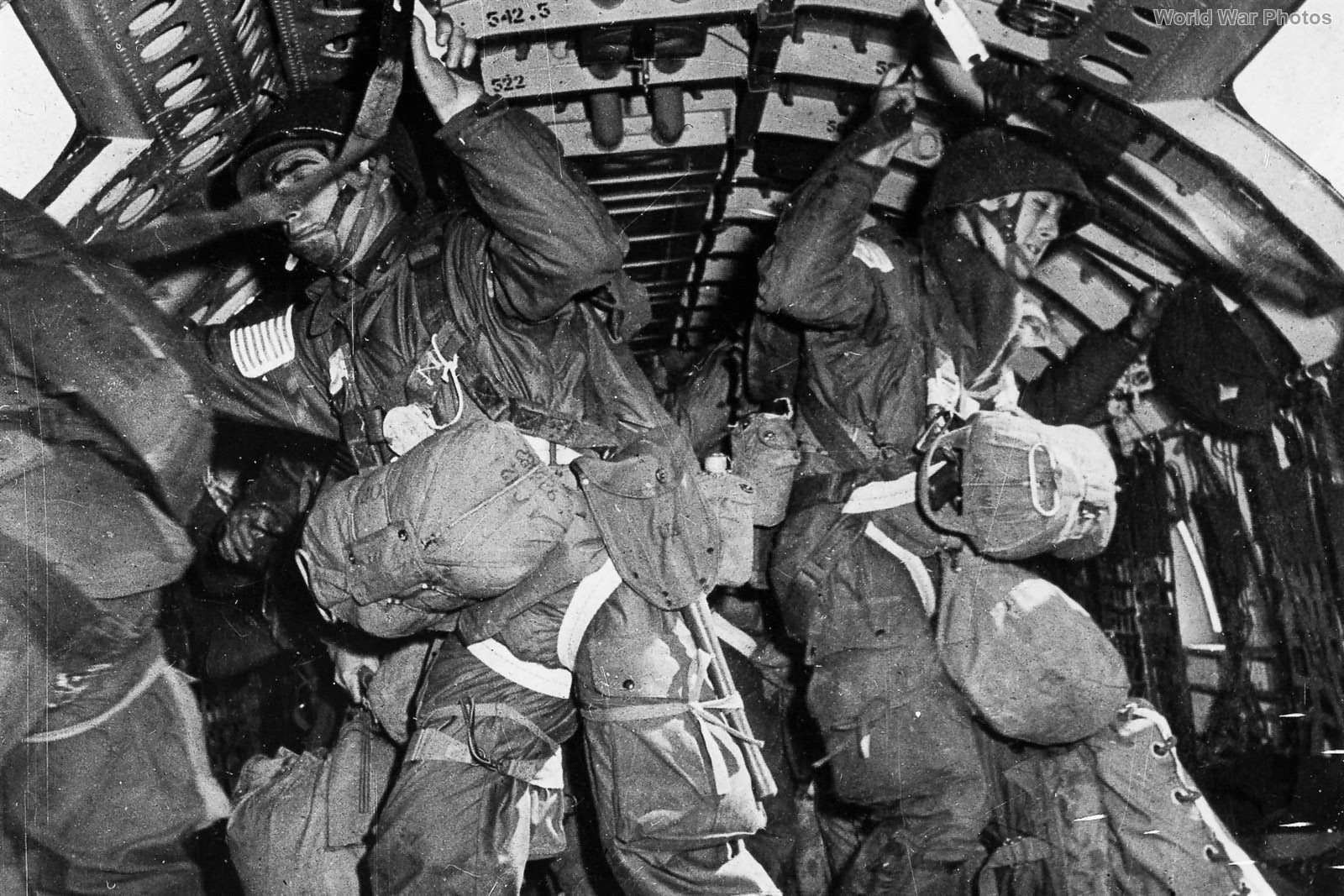 17th Airborne Troops Jump from C-46, Operation Varsity 24 March 1945
