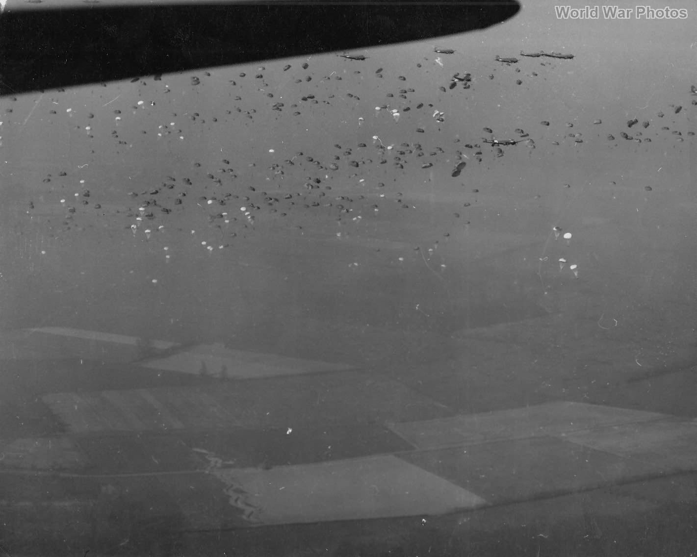 Paratroopers Drop C-47 Skytrain Rhine River Crossing