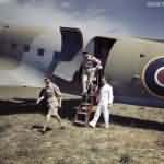 King George VI leaving a Dakota Italy