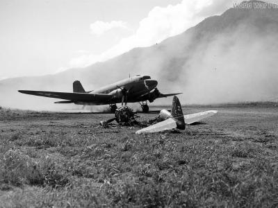 C-47 5thAF landing at Cyclops Drome Hollandia