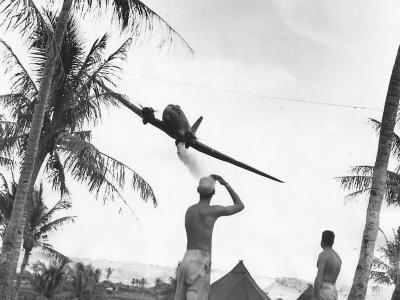 C-47 Sprays Insecticide over Saipan