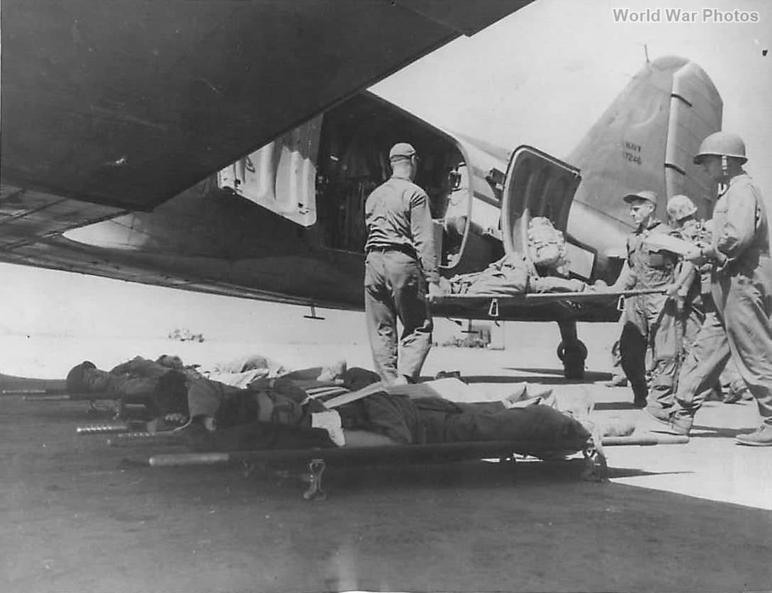 Ambulance Plane on Iwo Jima for Evacuation