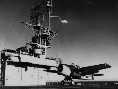 FM-1 Wildcat of VC-12 launching from the escort carrier USS Kasaan Bay CVE-69 – 6 February 1944
