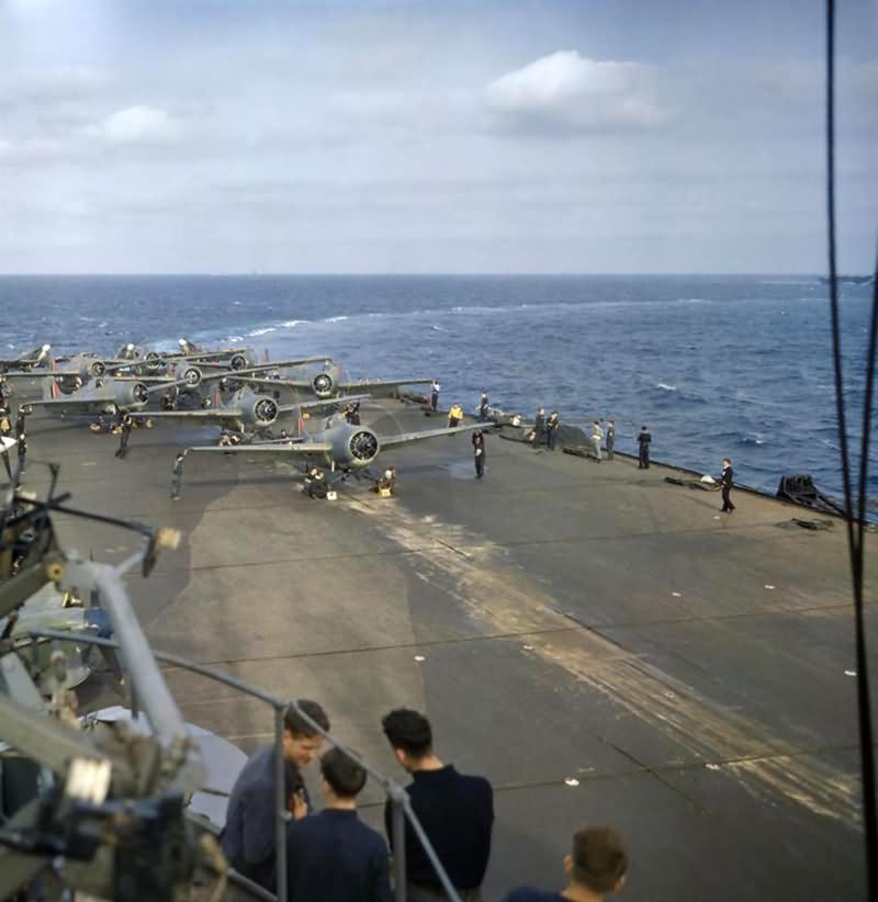 Seafires on the flight deck of HMS Formidable