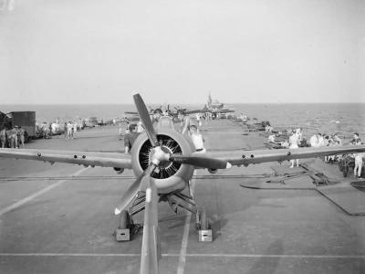 Grumman Martlet on the flight deck of HMS Formidable September 1942