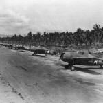 Grumman F4F-4 Wildcats of VF-11 Lined Up on Guadalcanal Airfield 1943