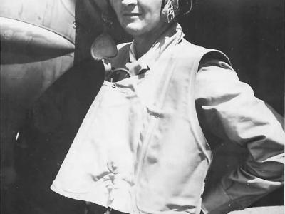 Ace Lt William B. Freeman of VMF-121 by F4F 1943