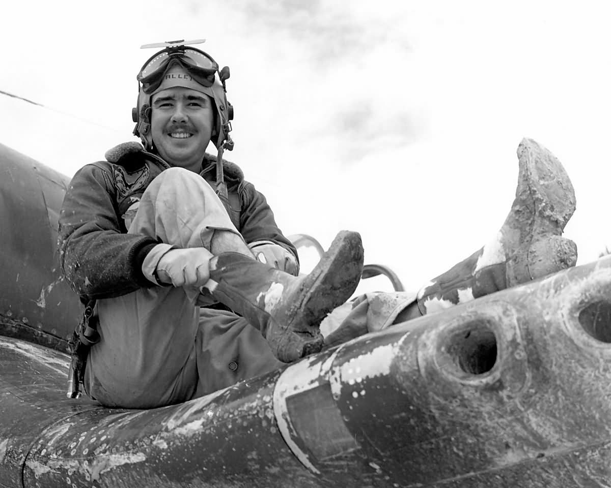 1Lt Stuart Alley of VMF-323 Ace on F4U-1D Corsair