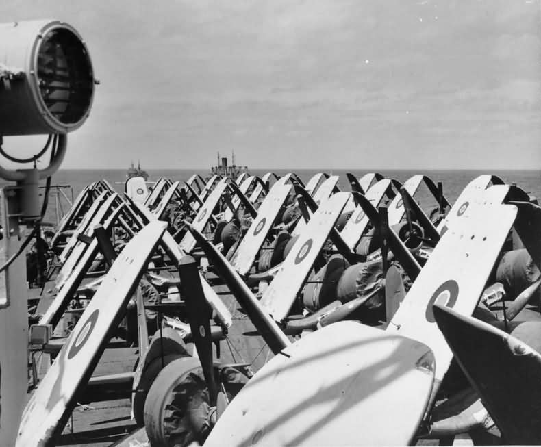British F4U Corsairs on deck HMS Smiter