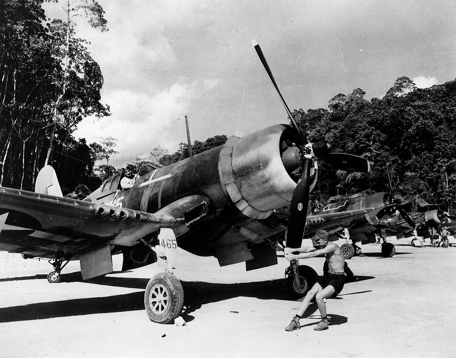 F4U-1 Corsair of VMF-222 Vella Lavella in the Solomon Islands. January 15, 1944