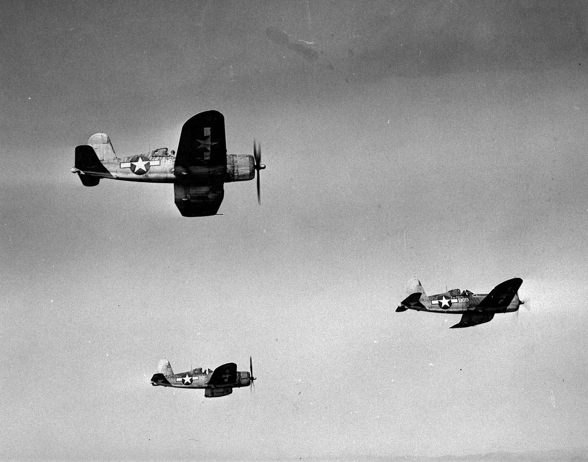 F4U Corsairs in flight near San Diego California