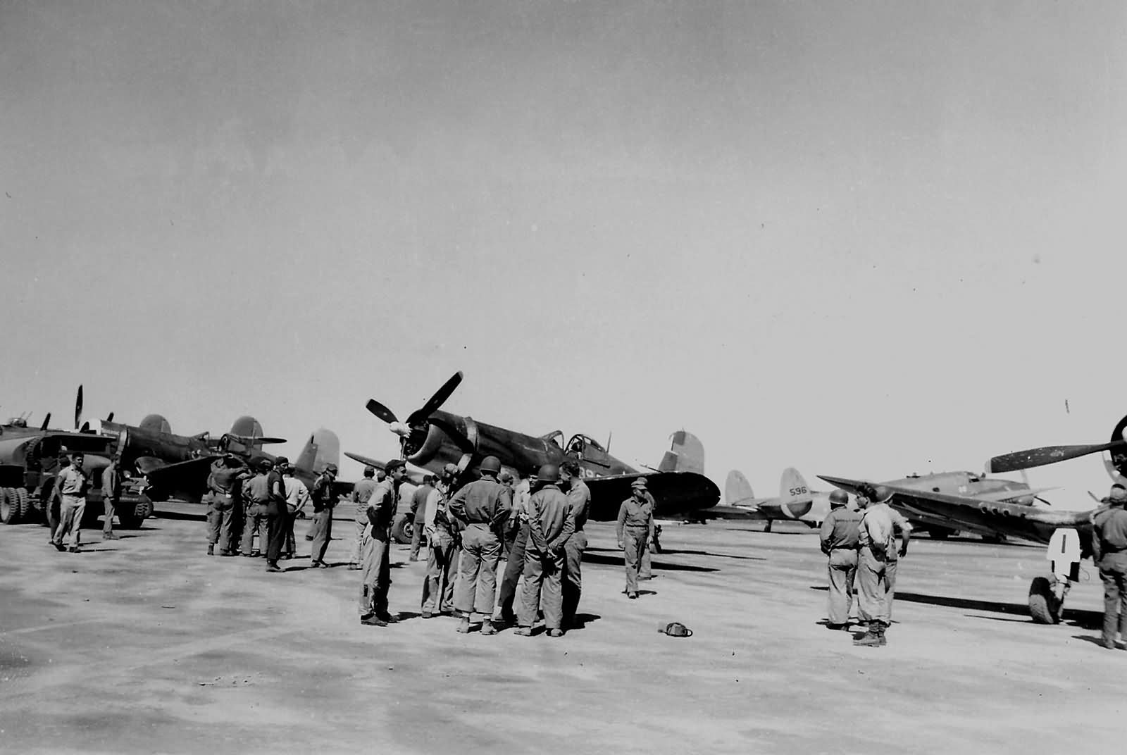 F4U Corsairs of the VMF-321 on Iwo Jima 1945