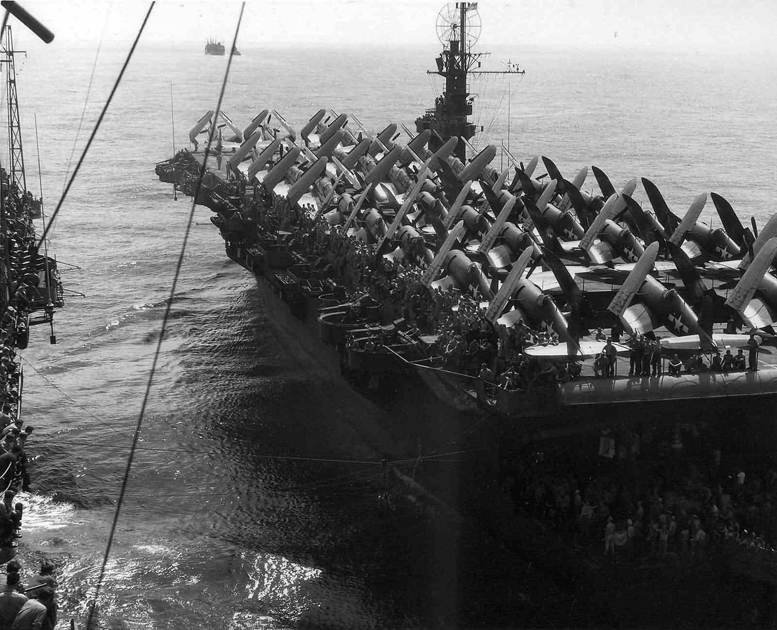 F4U Corsairs on the flight deck of the aircraft carrier