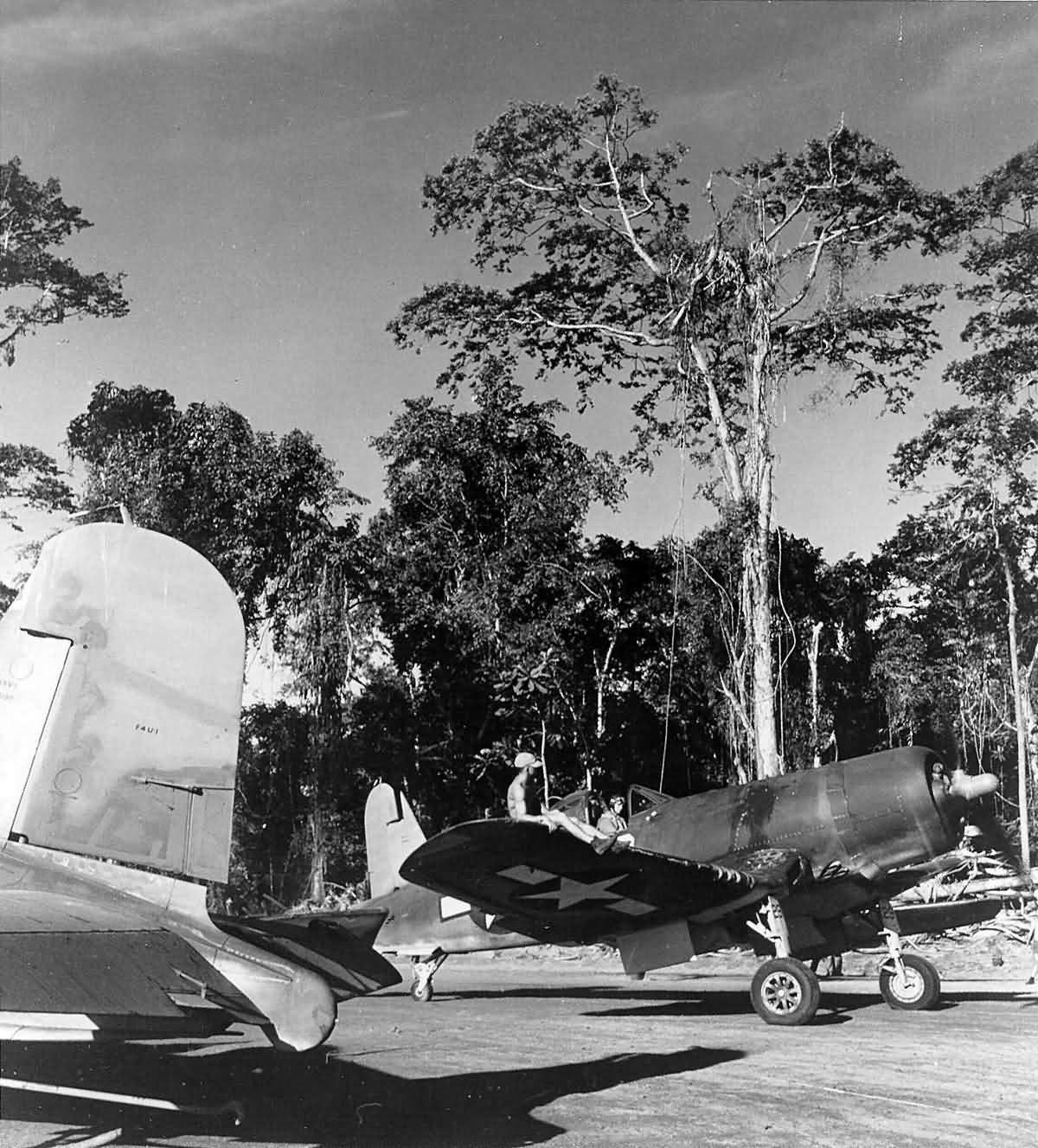 Lt Ira Kepford of VF-17 returns from a combat mission over Rabaul Bougainville on February 19, 1943