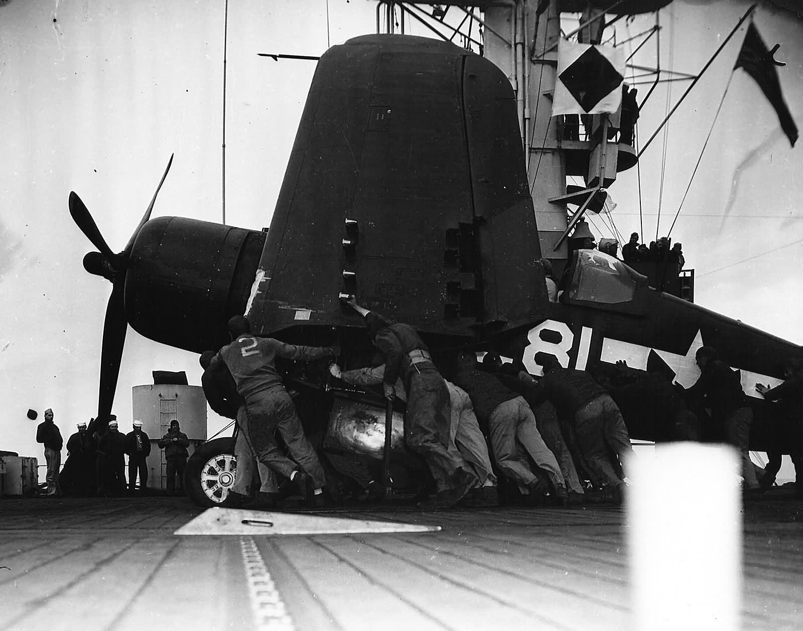 USS Block Island CVE-106 F4U Corsair of VMF 511 February 4,1945