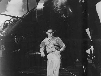 Ace Albert Lerch after downing 7 Japanese planes Okinawa 1945