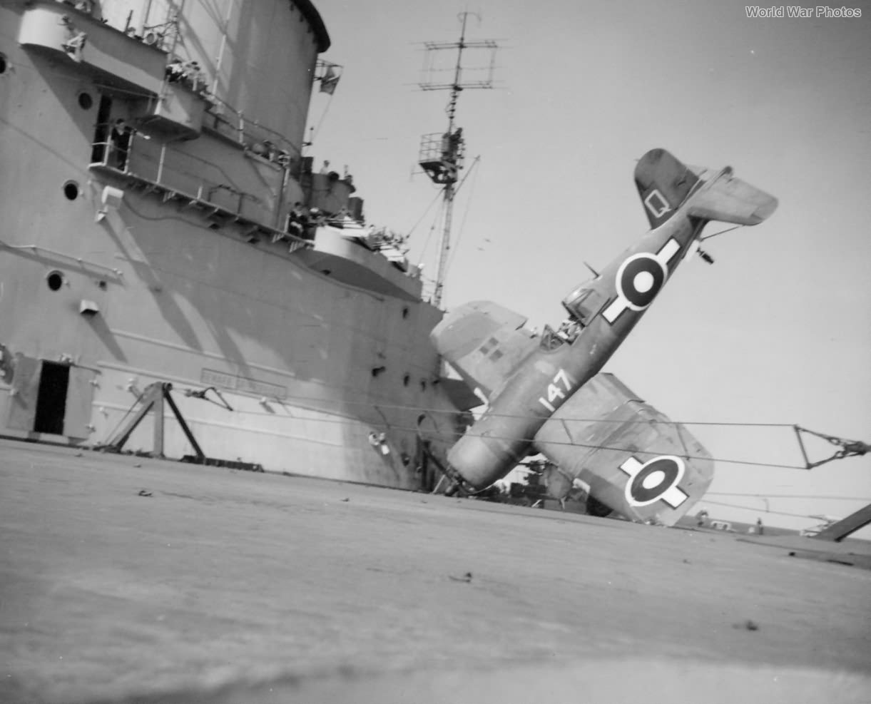 Crashed Corsair Mk II HMS Illustrious off Formosa March 1945