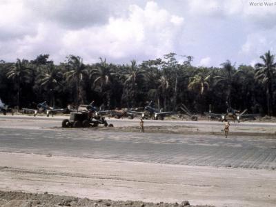 F4U Corsairs of VF-17 on Bougainville in color 1943
