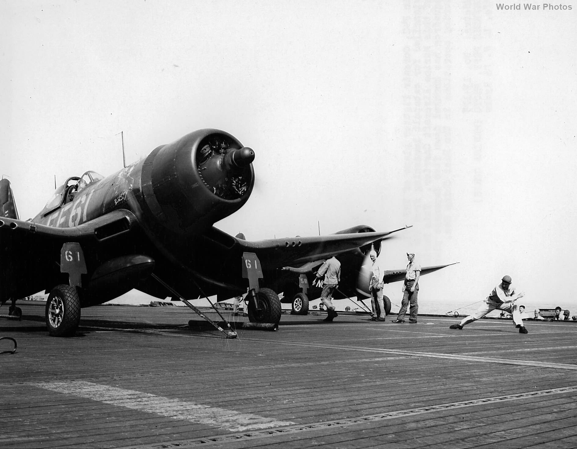 F4U-1D VMF-351 ready for launch from the USS Cape Gloucester China coast 1945