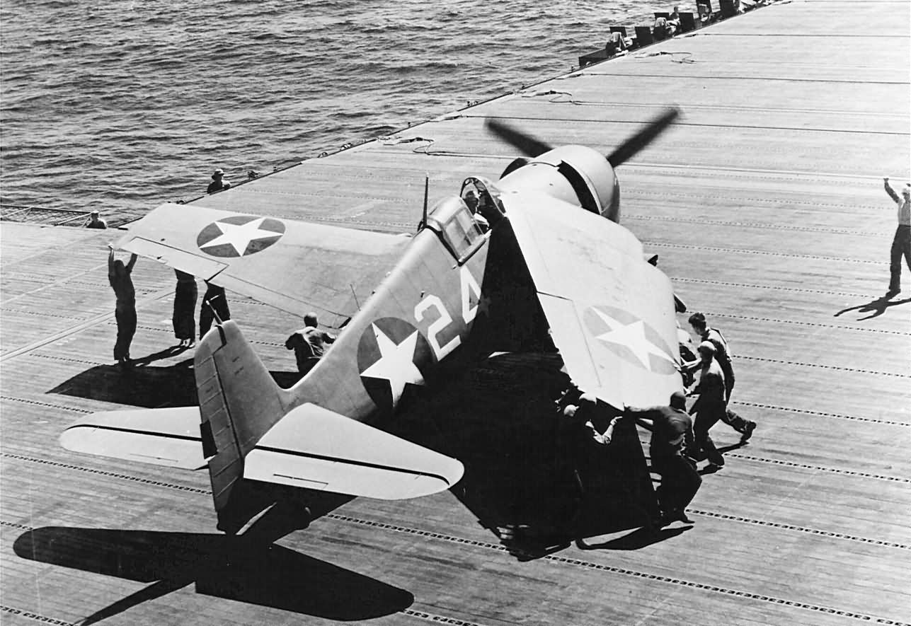 F6F-3 Hellcat #24 of VF-9 on board the carrier USS Essex CV-9 April 5, 1943