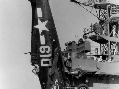 F6F-5 Hellcat D19 of VF-22 USS Takanis Bay CVE-89 July 30, 1945