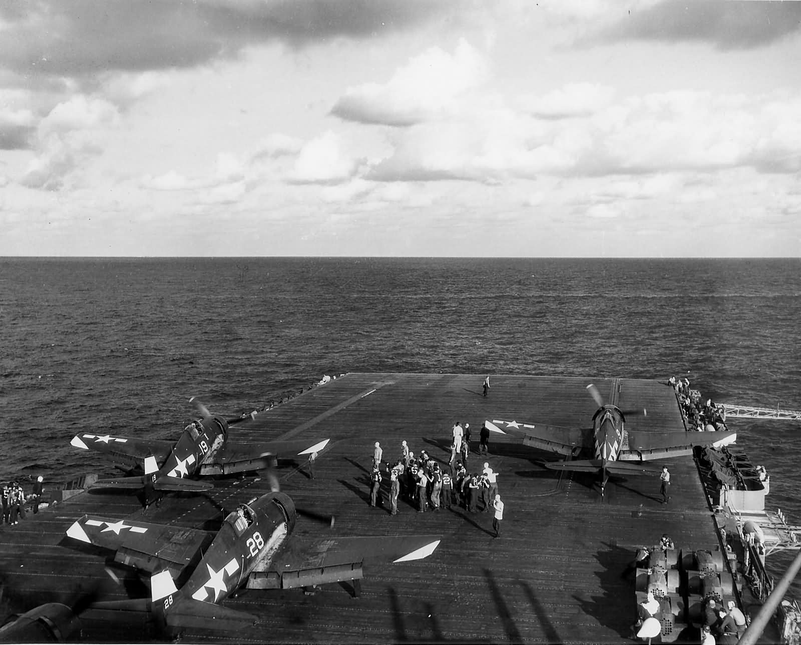 F6F-5 Hellcats on board the carrier USS Lexington