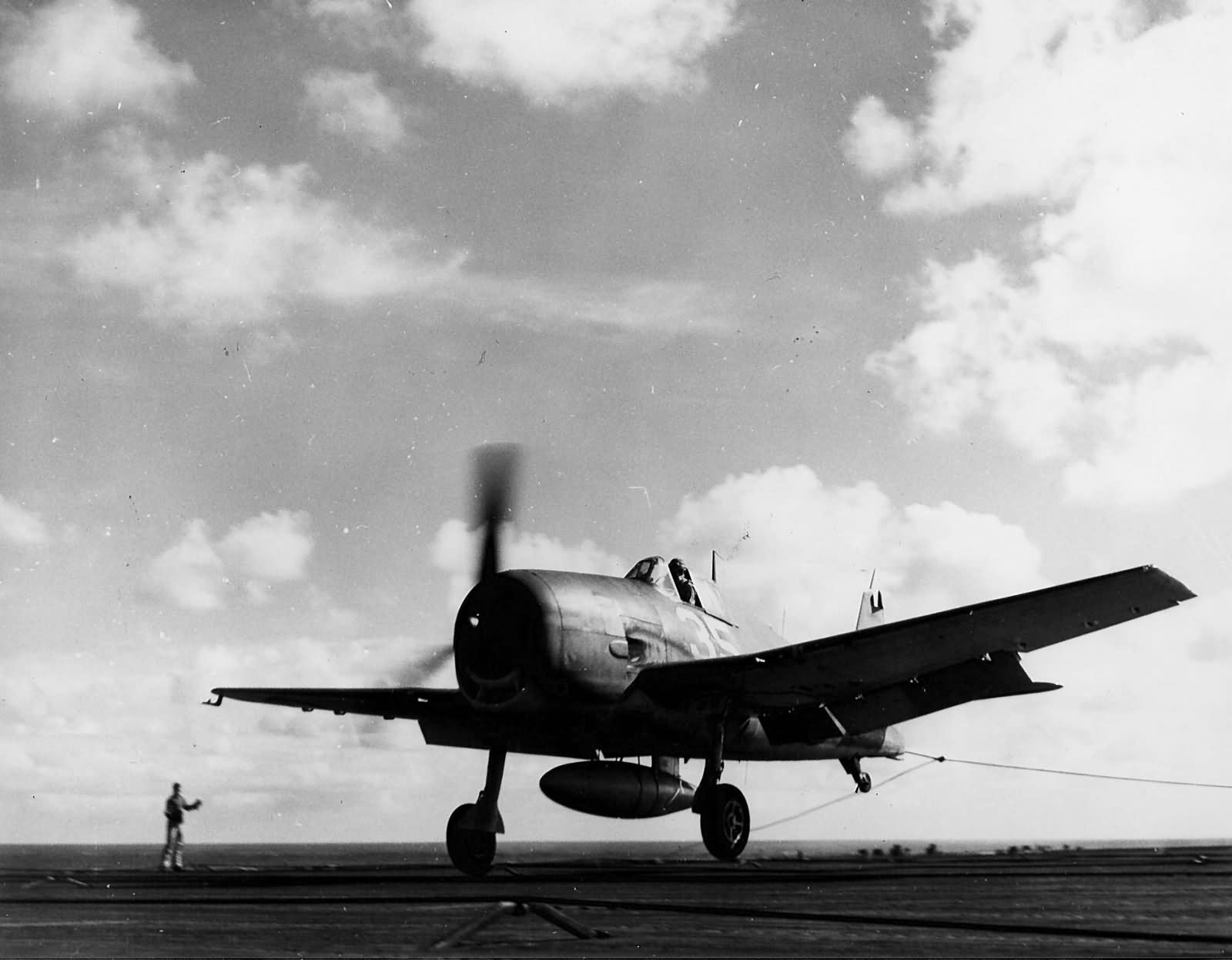 F6F Hellcat 35 of VF-6 on board the carrier USS Intrepid (CV-11) February 1, 1944