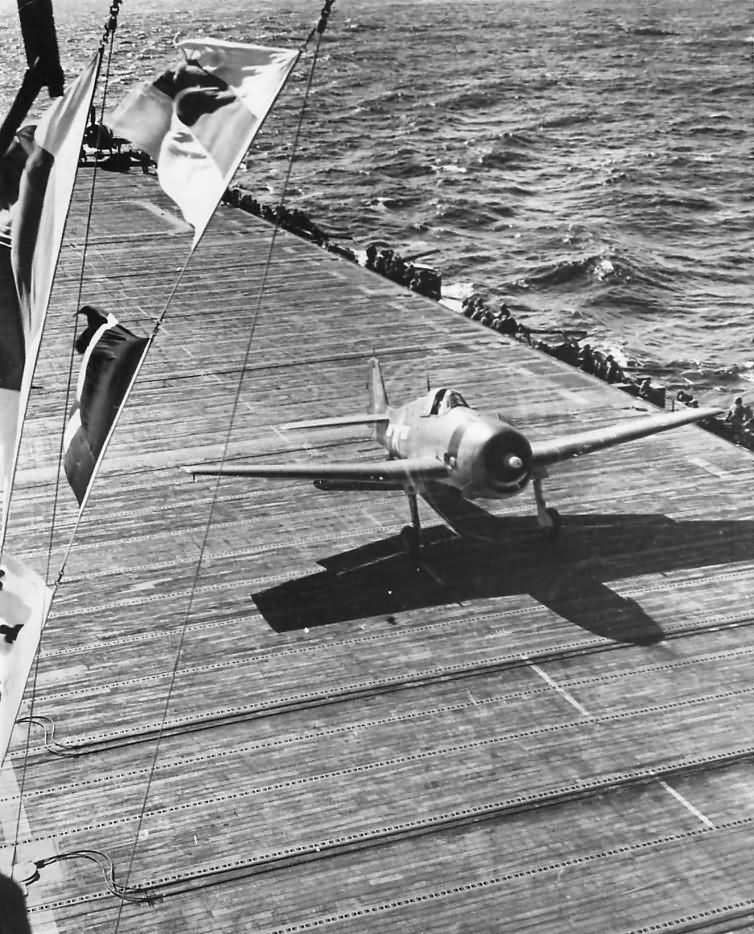 F6F Hellcat Ready for Takeoff from Carrier for Raid on Wake Island October 1943