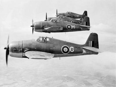 Hellcats Mk I JV163 of No 1840 Squadron FAA Eglinton Northern Ireland