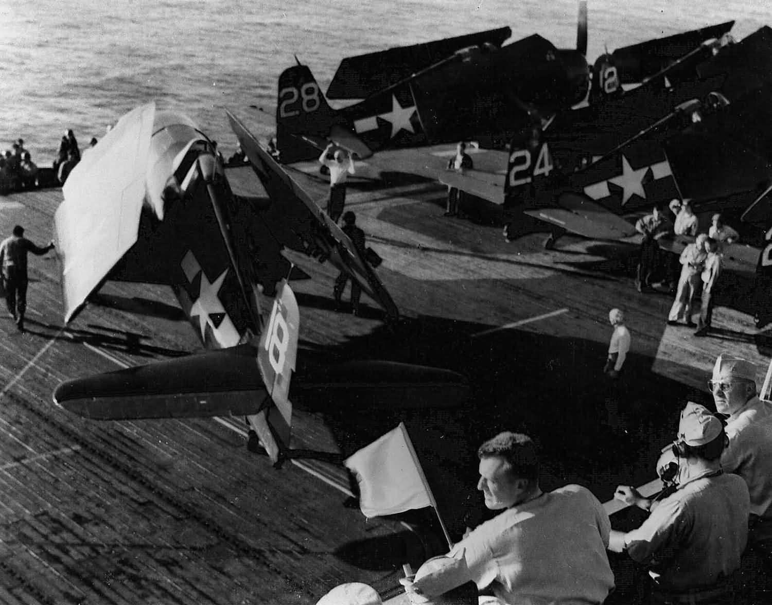 USS Kasaan Bay CVE-69 F6F Hellcats of VF-74 invasion of Southern France in August 1944