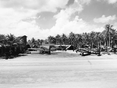 MAG-45 F6F-5N Hellcat and TBM Avenger Falalop Island on July 14, 1945