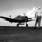 F6F-5 Hellcat of VF-83 traps on board the carrier USS Essex 1945