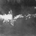 F6F of 3rd Fleet strafes Japanese freighter near Fukuya Wan 45