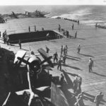 Preparing for strike on Mili Atoll USS Lexington 1944
